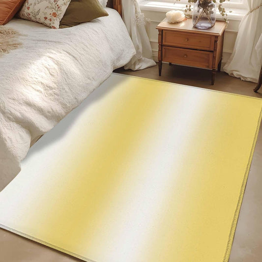 Area Rug Abstract Yellow Gradient Non-Slip Indoor Area Rug Modern Summer Gold Sun Washable Decorative Floor Carpet for Bedroom Living Room