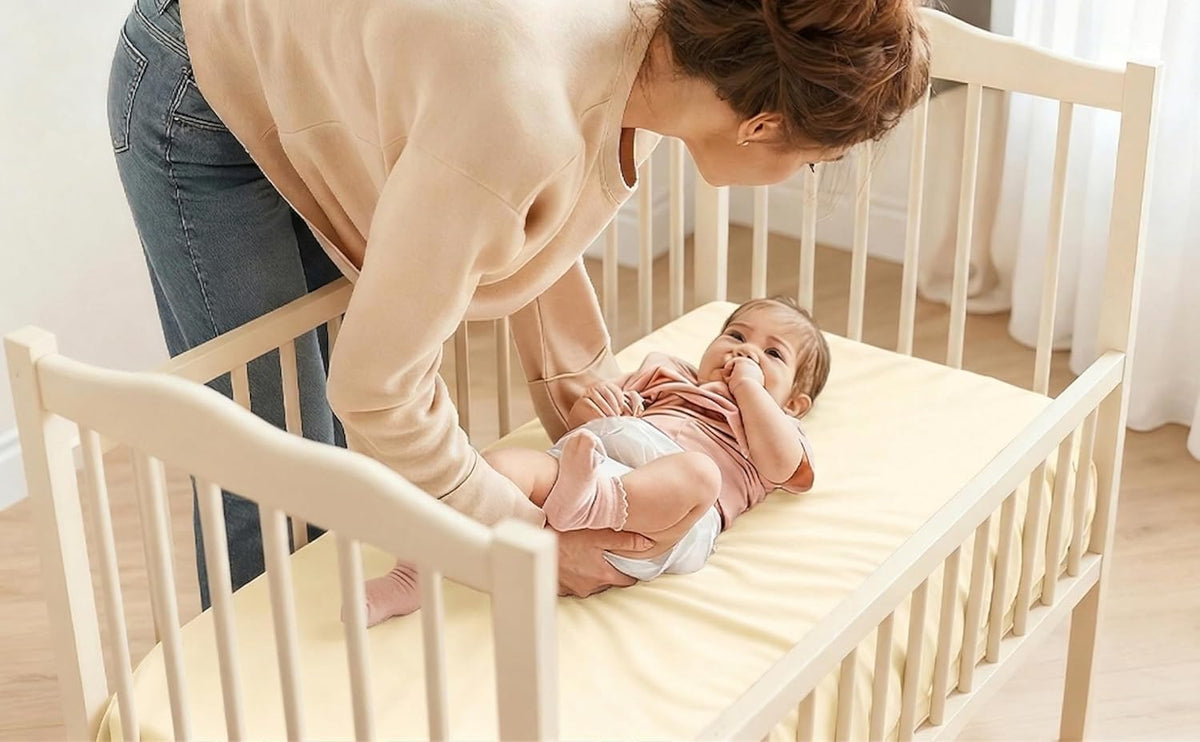 4 Pack Stretchy Bassinet Sheets 20" x 35" Compatible with Newton, Ezebaby, Angelbliss, AMKE(3 in 1) & Other Large Bedside Sleeper - Soft Breathable Fitted Bassinet Sheets - Light Floral Yellow